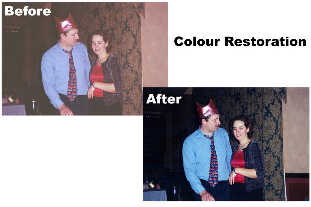 Image showing before and after colour correction